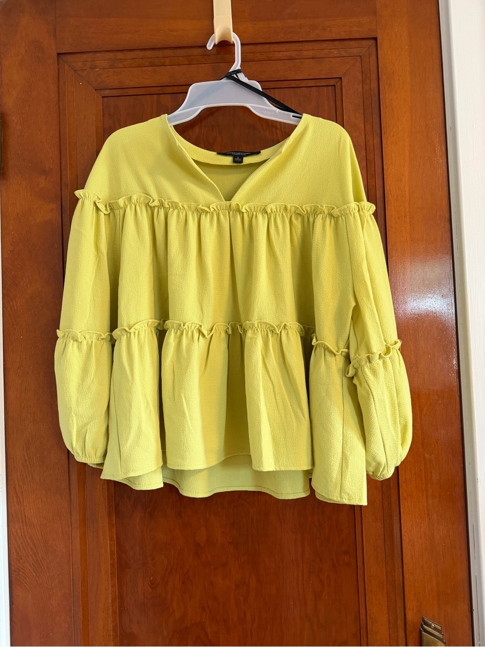 Marc New York Lemon Yellow Tiered Peplum Tunic